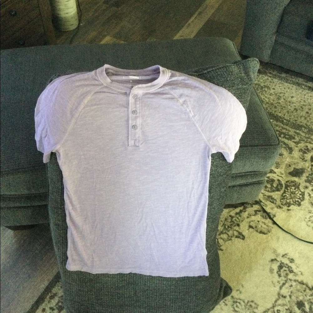 Sonoma Small Henley Button Up Lavender T-Shirt